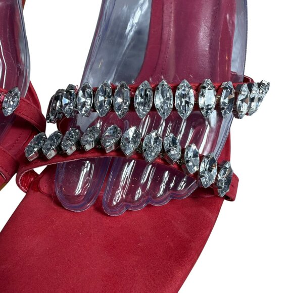 Schutz LINSEY Red Jewel Strap Heels – Size 9.5B - Picture 7 of 14